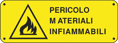 Cartello "Pericolo materiali infiammabili"