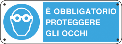 Cartello "È obbligatorio proteggere gli occhi"