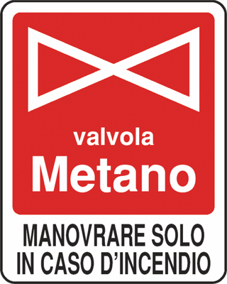 Cartello "Valvola metano
