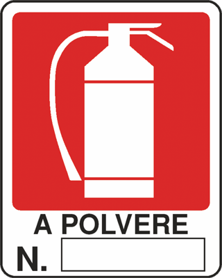 Cartello "Estintore a polvere nr"