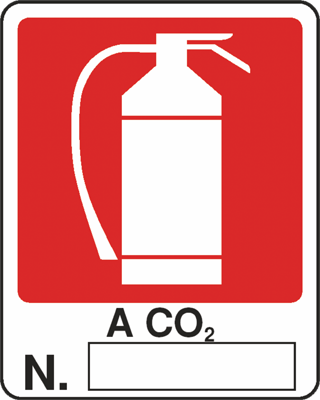 Cartello "Estintore a Co/2 nr"