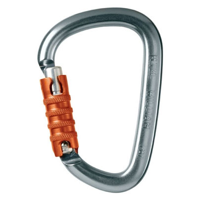 Moschettone Petzl modello "WILLIAM" asimmetrico leggero di grande capacità
