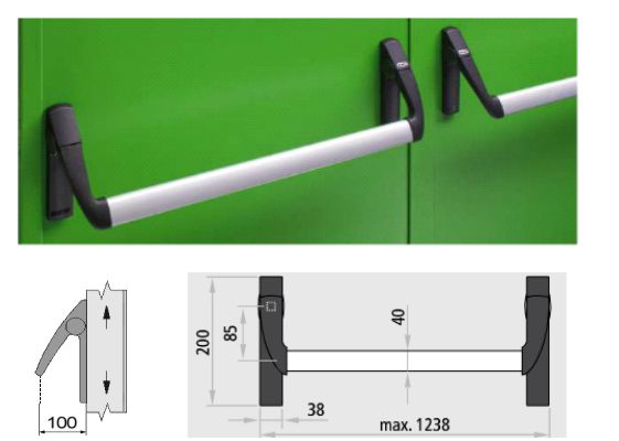 Maniglione antipanico a leva "Twist" Ninz
