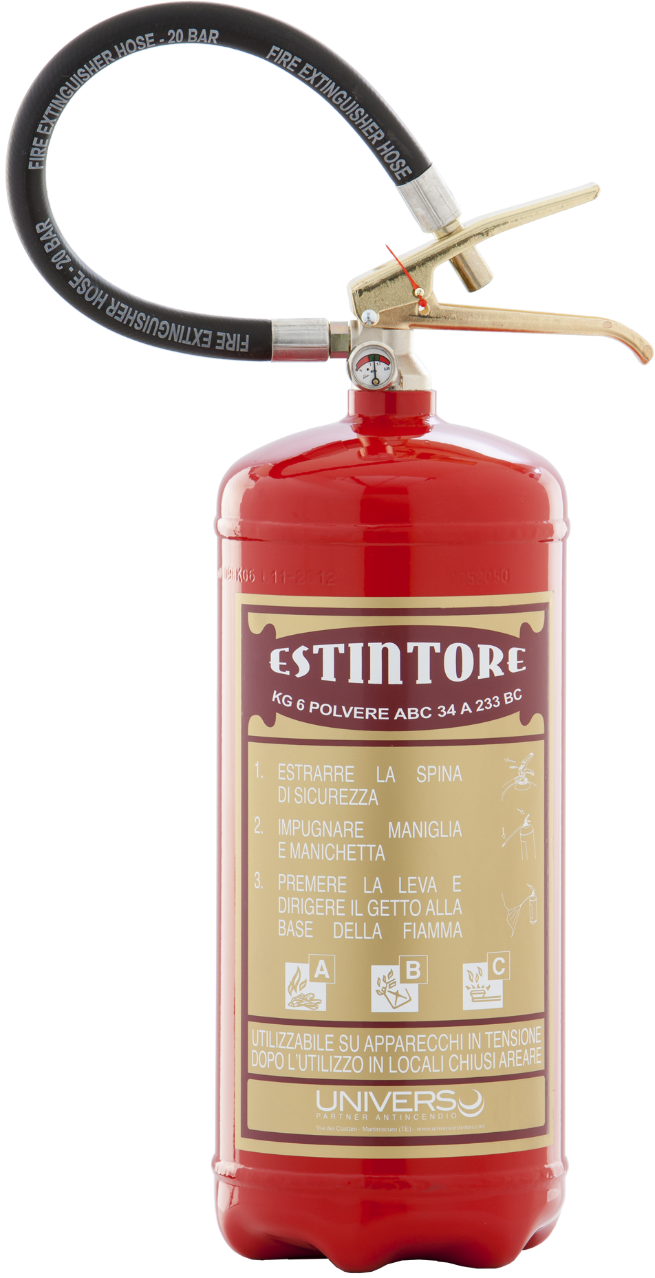 Estintore a polvere kg 6 "Linea Elegance"