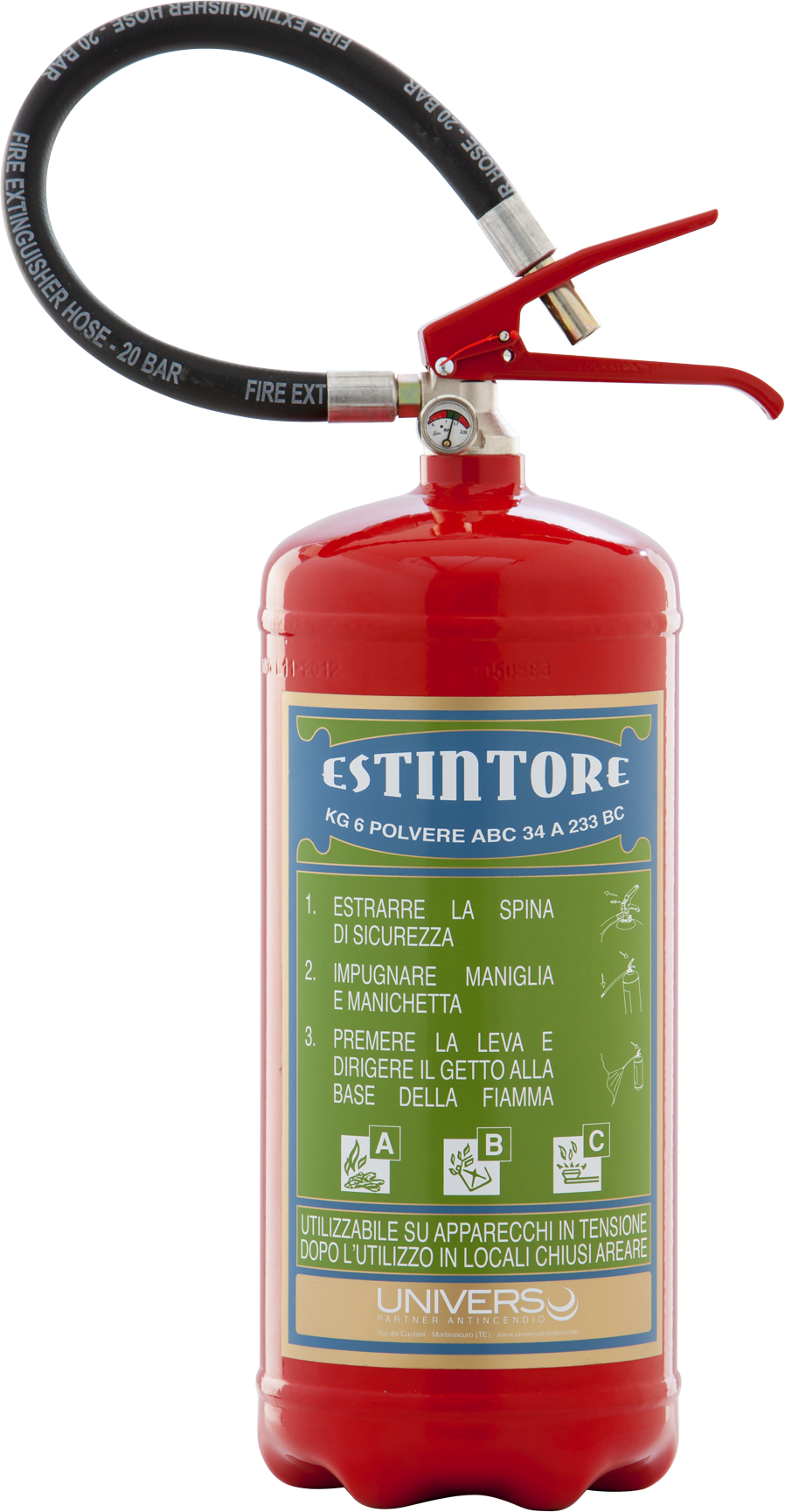 Estintore a polvere kg 6 "Linea Design"