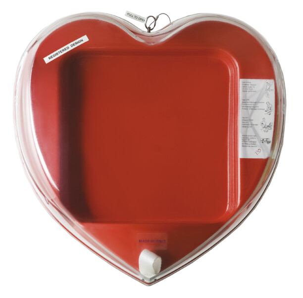 Teca per defibrillatore a forma di cuore