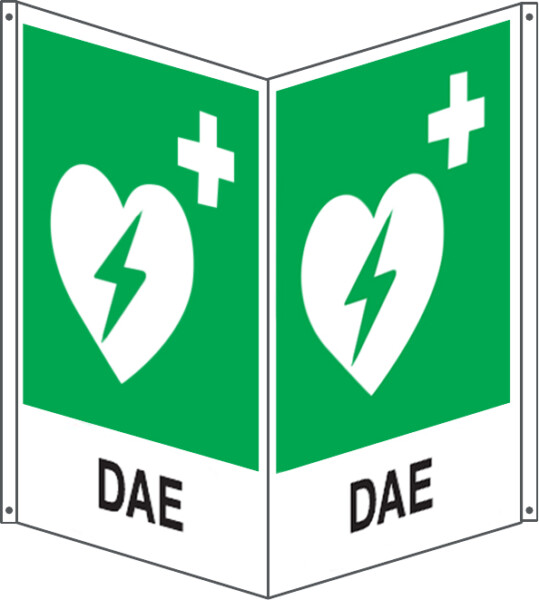 Cartello bifacciale "DAE"
