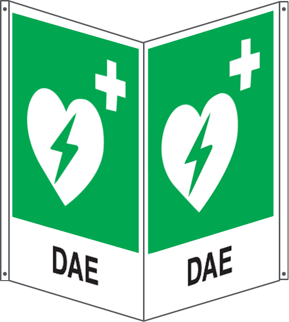 Cartello bifacciale "DAE"