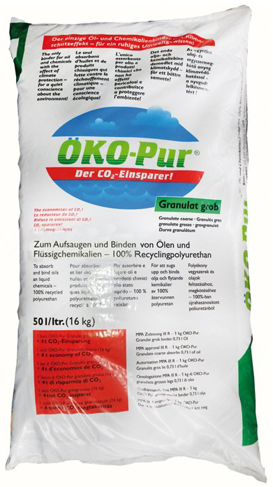 Assorbente in granuli oli ed idrocarburi 16 kg box 30 pz