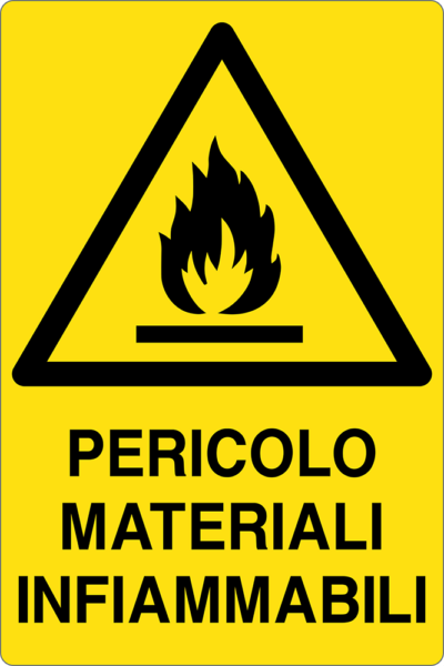 Cartello "Pericolo materiali infiammabili"