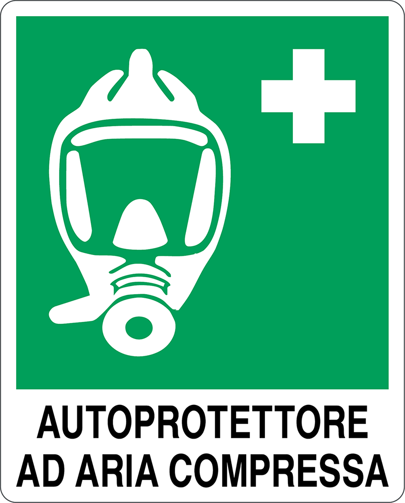 Cartello "Autoprotettore ad aria compressa"