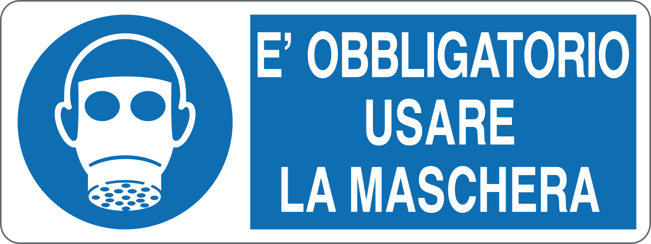 Cartello "È obbligatorio usare la maschera"