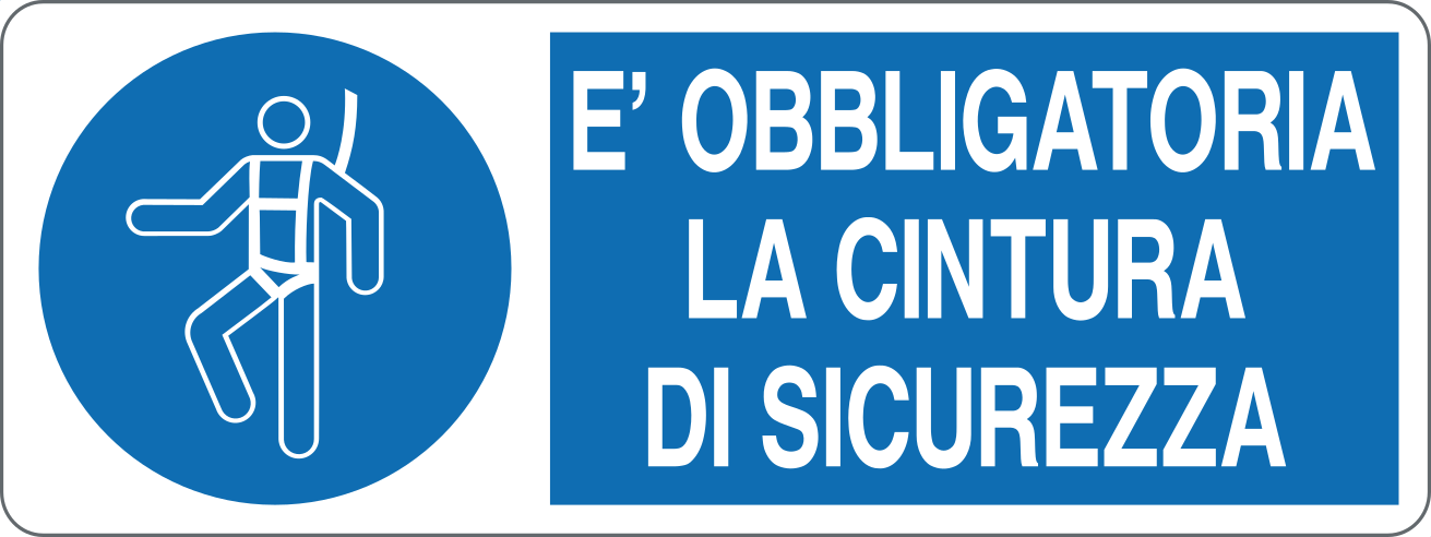 Cartello "È obbligatoria la cintura di sicurezza"