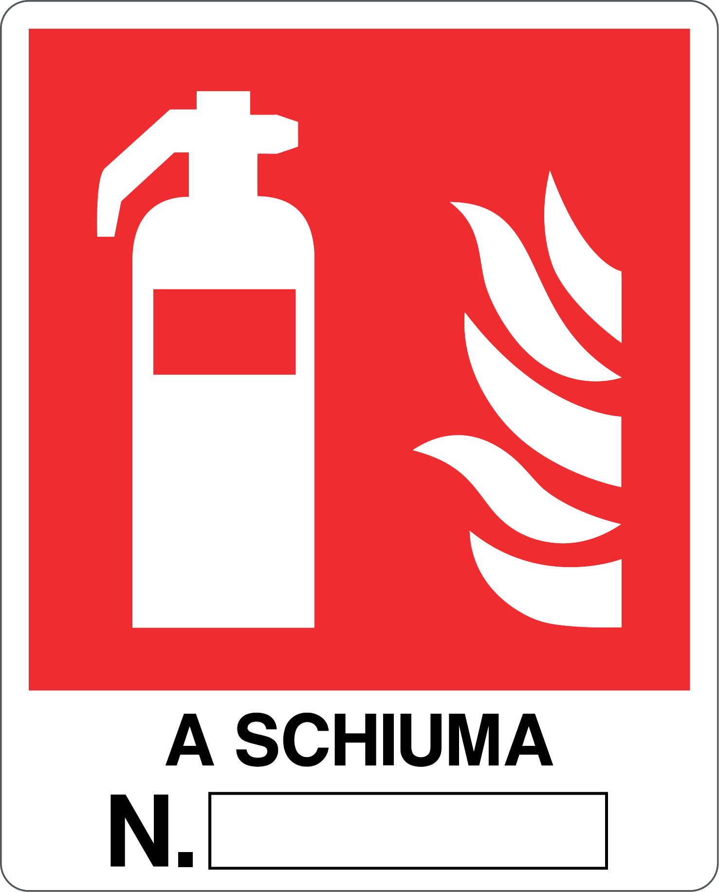 Cartello "Estintore a schiuma nr"