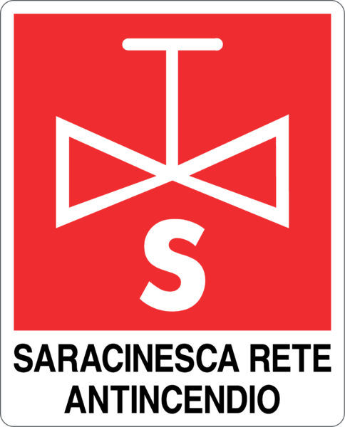 Cartello "Saracinesca rete antincendio"