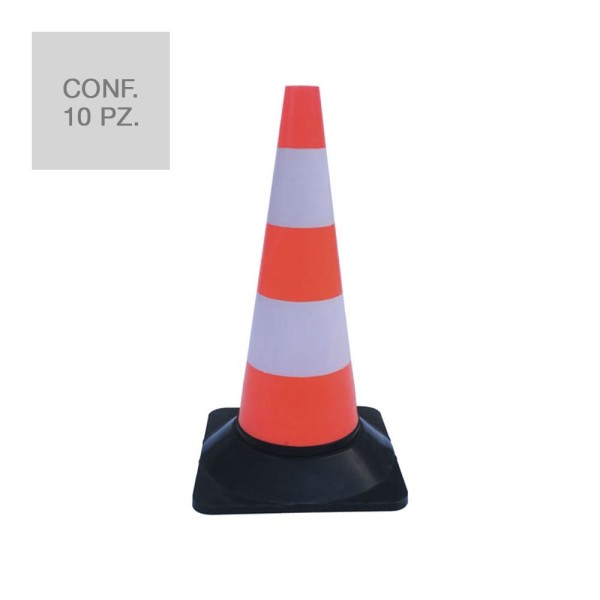 Cono spartitraffico in polietilene altezza 50 cm - 10 pz.